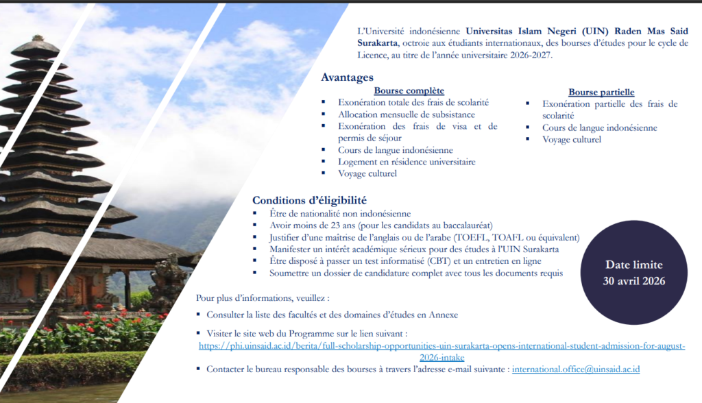 Study in Indonesia: Full Scholarships at UIN Surakarta for August 2026 Intake