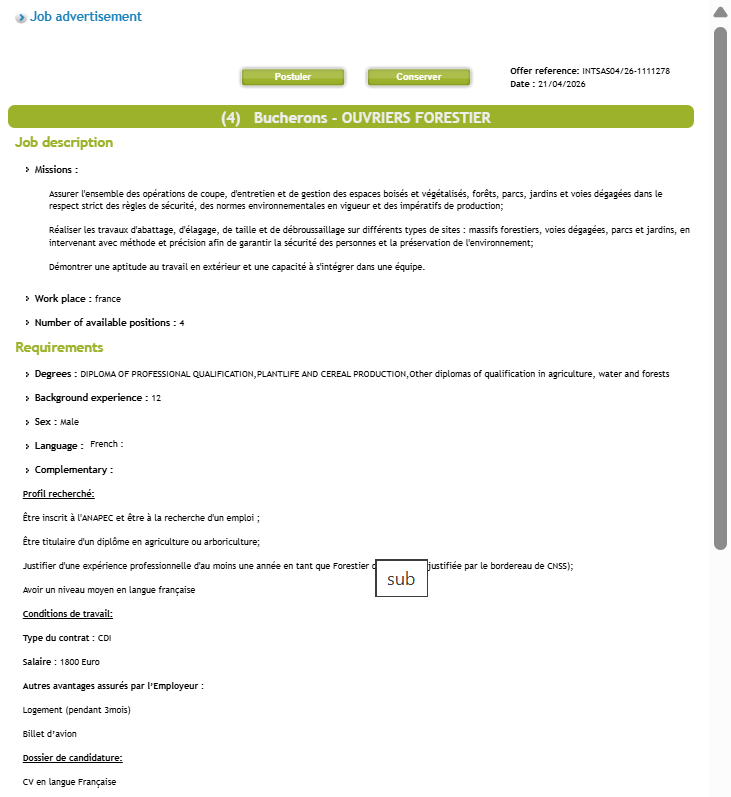 Job Opportunity in France for 4 Forestry Workers & Lumberjacks (CDI Contract