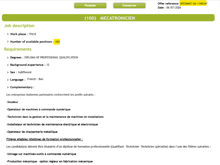 Italy Job Opportunities: 100 Industrial and Mechatronics Technician Positions