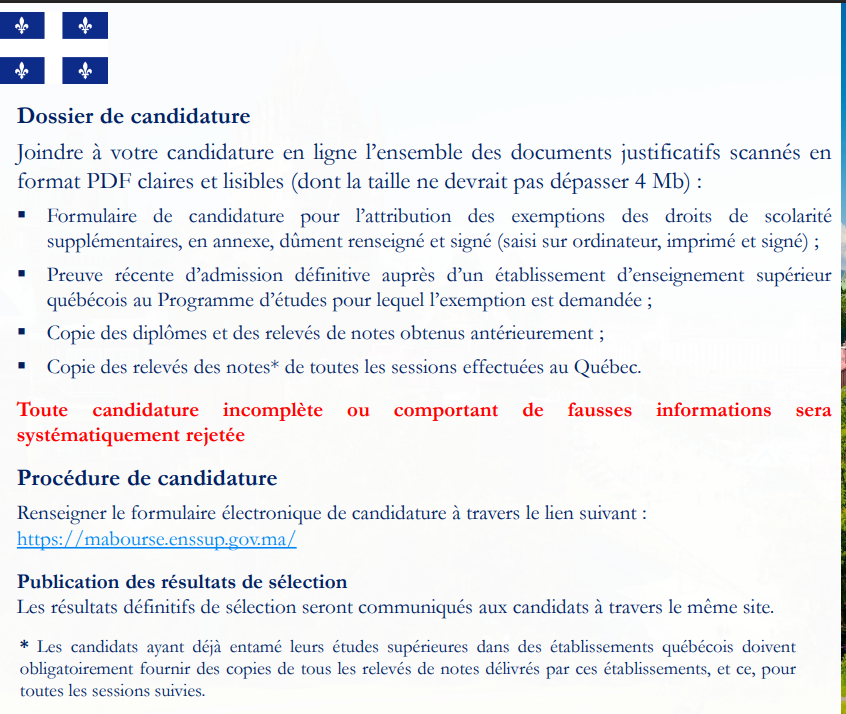 Study Scholarship in Quebec, Canada, for Moroccan Students — 2027
