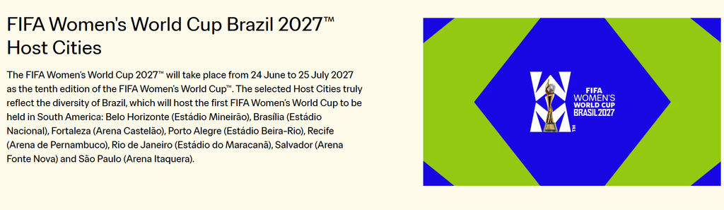 FIFA Women's World Cup Brazil 2027™ Host Cities